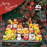 2025 Advent Calendar Christmas Ducks - 24pcs Rubber Duck Advent Calendar 24 Days of Christmas Countdown Toys for Christmas Gifts Party Favors Kids Toddlers Random Duck Gift Box