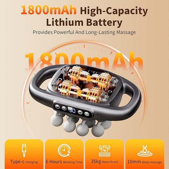 16-Head Massage Gun Set, Deep Tissue Percussion Massager with 3 Modes & 30 Intensities,Quiet Muscle Massage Gun for Back,Shoulders, Legs, Foot, Body Muscle Pain Relief Christmas gifts