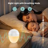 3 in 1 Smart Sound Machine, White Noise Machine with Noise Detection, Night Light, Bluetooth Speaker, Rechargeable Battery, 26 Soothing Sounds and Portable Design for Kids & Adults