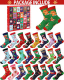 Advent Calendar 2025 Adult Men 24 Days of Christmas Cotton Socks US 7-13 Fun Christmas Sock Advent Calendar for Men Funny Gifts for Dad Boyfriend Husband Brother Random Socks Gift Box