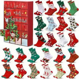 Advent Calendar 2025 Adult Men 24 Days of Christmas Cotton Socks US 7-13 Fun Christmas Sock Advent Calendar for Men Funny Gifts for Dad Boyfriend Husband Brother Random Socks Gift Box