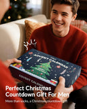 Advent Calendar 2025 Adult Men 24 Days of Christmas Cotton Socks US 7-13 Fun Christmas Sock Advent Calendar for Men Funny Gifts for Dad Boyfriend Husband Brother Random Socks Gift Box