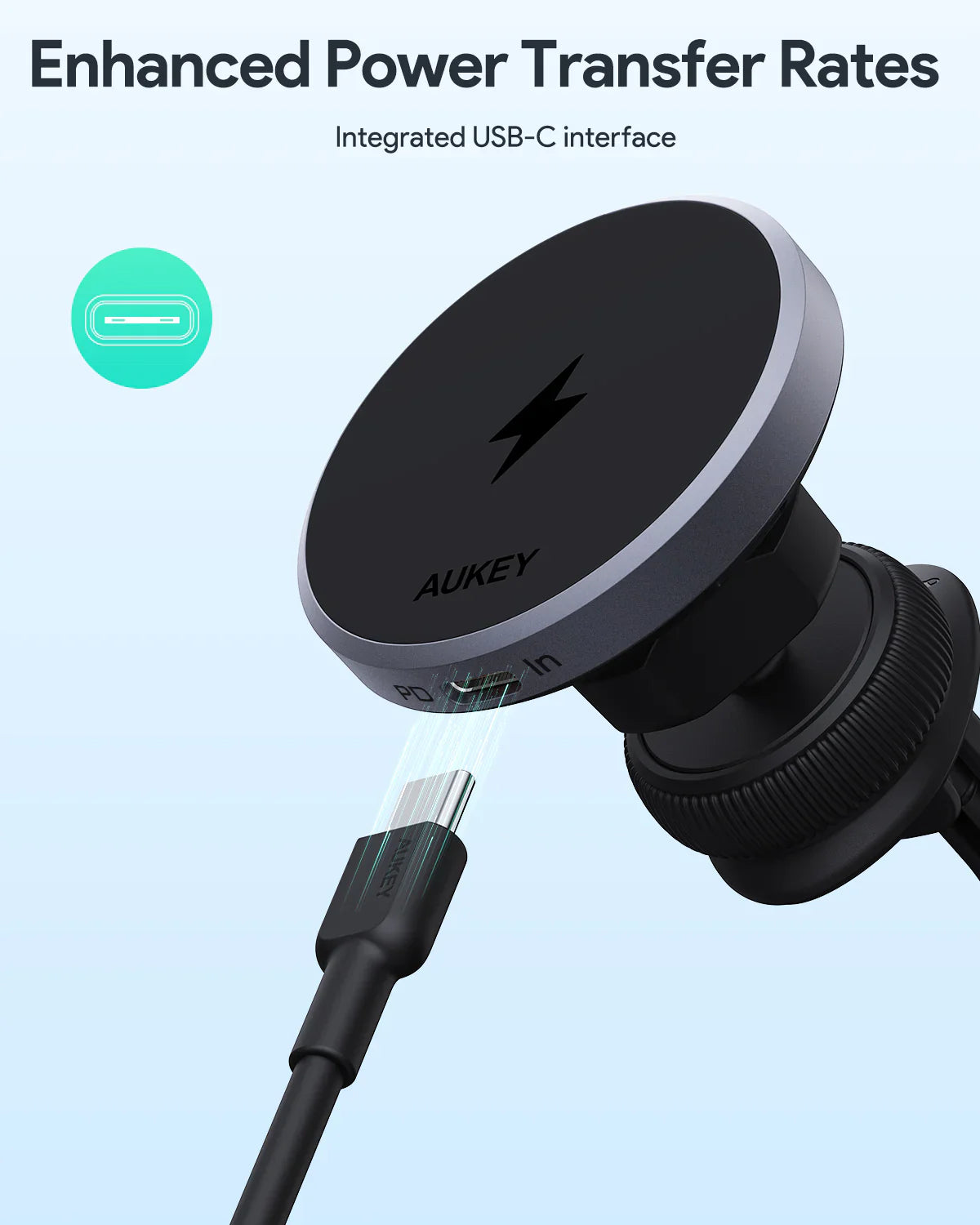 Aukey MagLink Dash Magnetic Fast Wireless Charging Phone Mount (HD-MC13)