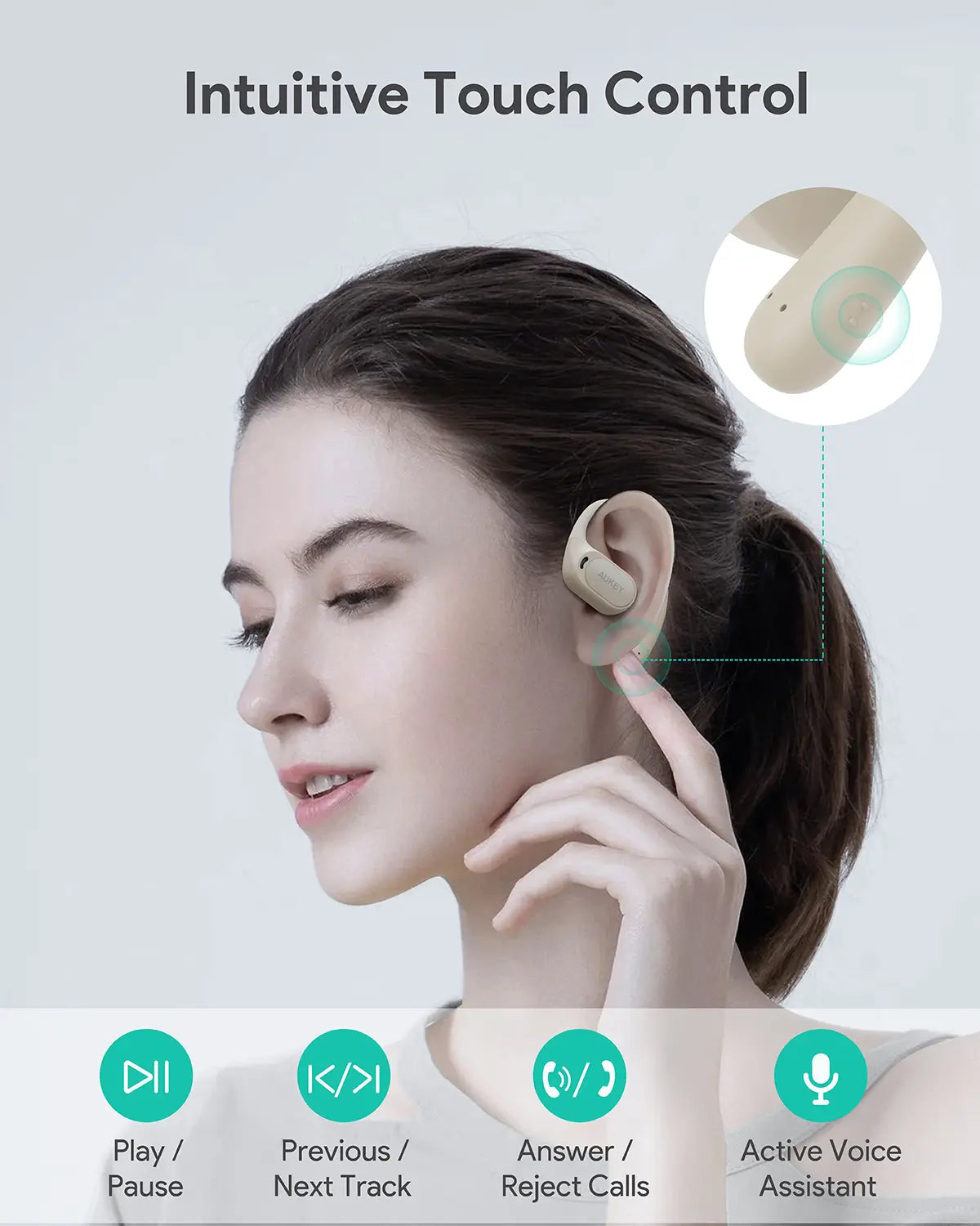 In Ear Headphones & Earbuds: Aukey Open-Ear True Wireless Earbuds BEYOND SPORTS (EP-S1)
