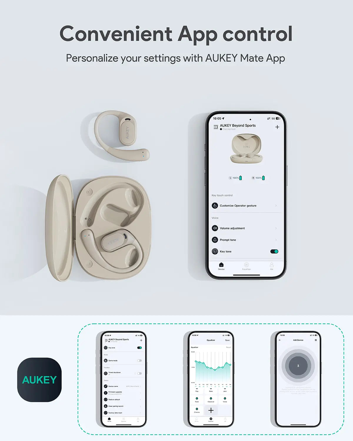 In Ear Headphones & Earbuds: Aukey Open-Ear True Wireless Earbuds BEYOND SPORTS (EP-S1)