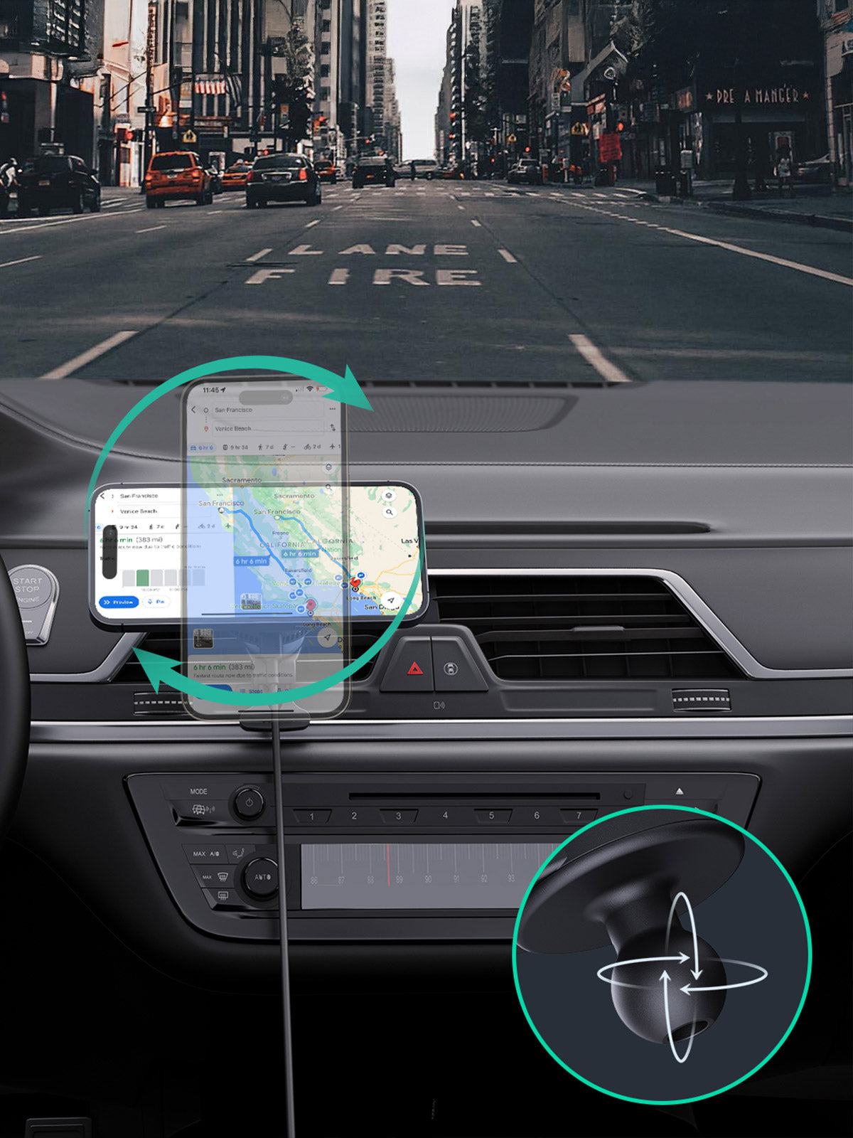 Phone Chargers: Aukey MagFusion Dash Pro Qi2 Magnetic Fast Wireless Charging Phone Mount with Active Cooling (HD-MC13A)