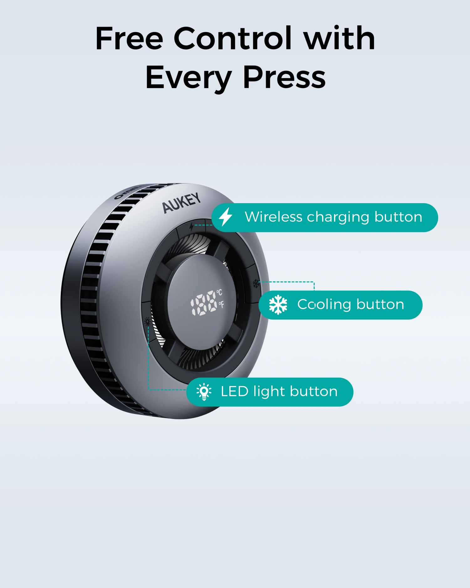 Aukey Magfusion GameFrost Magnetic Wireless Charger with Active Cooling (LC-G10)
