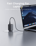 Computer Cables & Adapters: Aukey Comet 100W PD Fast Wall Charger GaN USB-C with 100W 1.8m USB-C to C Cable (PA-C5)