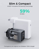 Computer Cables & Adapters: Aukey Comet 100W PD Fast Wall Charger GaN USB-C with 100W 1.8m USB-C to C Cable (PA-C5)
