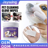 JAYSUING Pet Cleaning Glove Wipes, Pet Gum Care Gently Clean Dental Tartar Odor