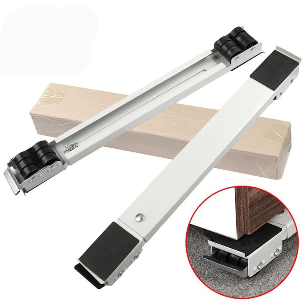 2PC Grey+Lever Handle Furniture Lifter Heavy Roller Move Tool Set Moving Wheel Mover Sliders Kit