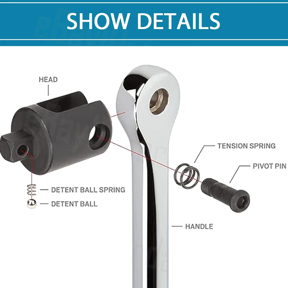 300MM 12" Breaker Bar Socket Heavy Duty 1/2" Drive Wrench Long Spanner