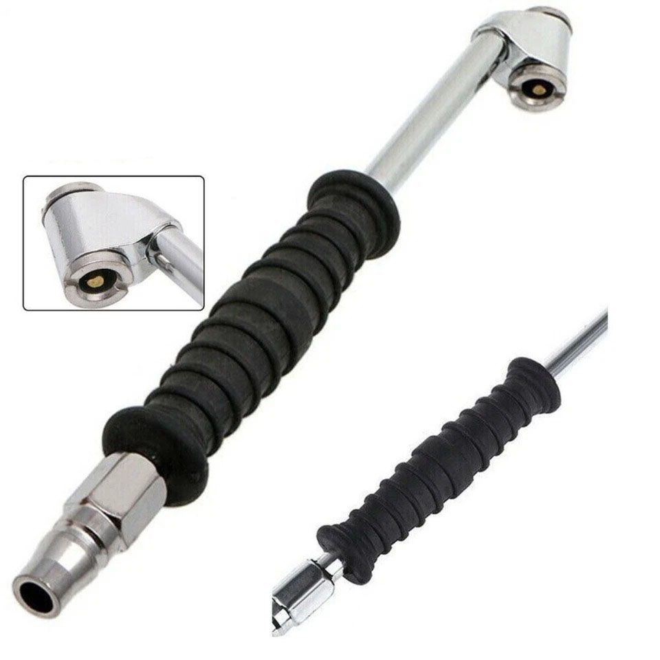 2X Car Truck Tire Inflator Valve Air Pump Chuck Nozzle Metal Dual-Head Connector