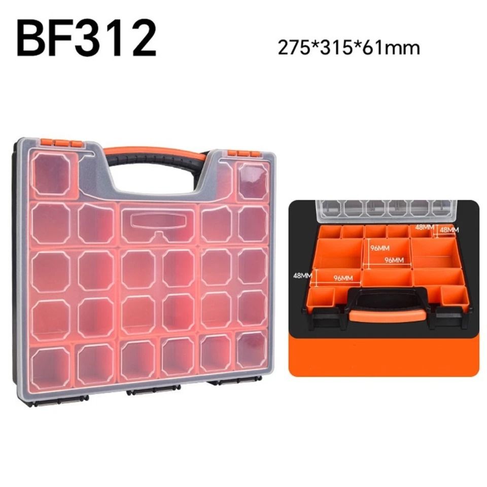 14 Compartments Storage Organizer Tool Box Plastic Bin Screw Case