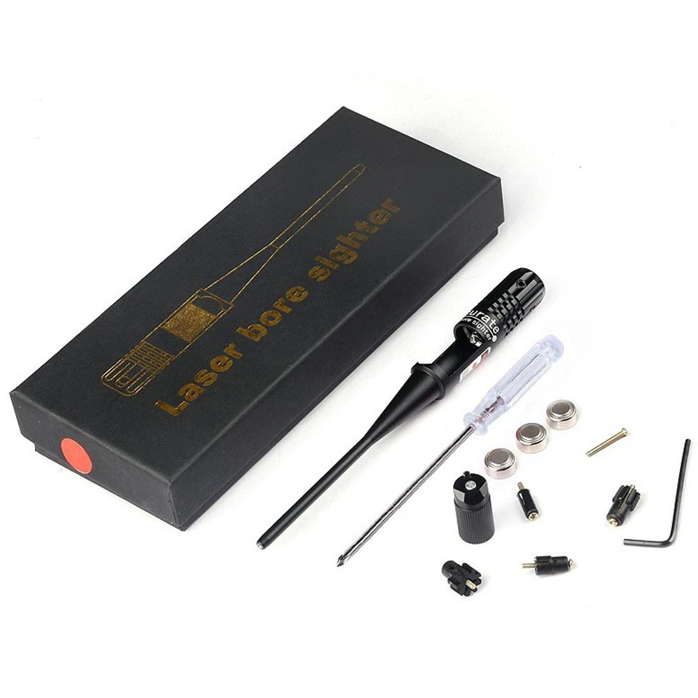 Laser Bore Sighter Boresighter Kit For .22 to .50 Caliber Scope w/ Battery Tool