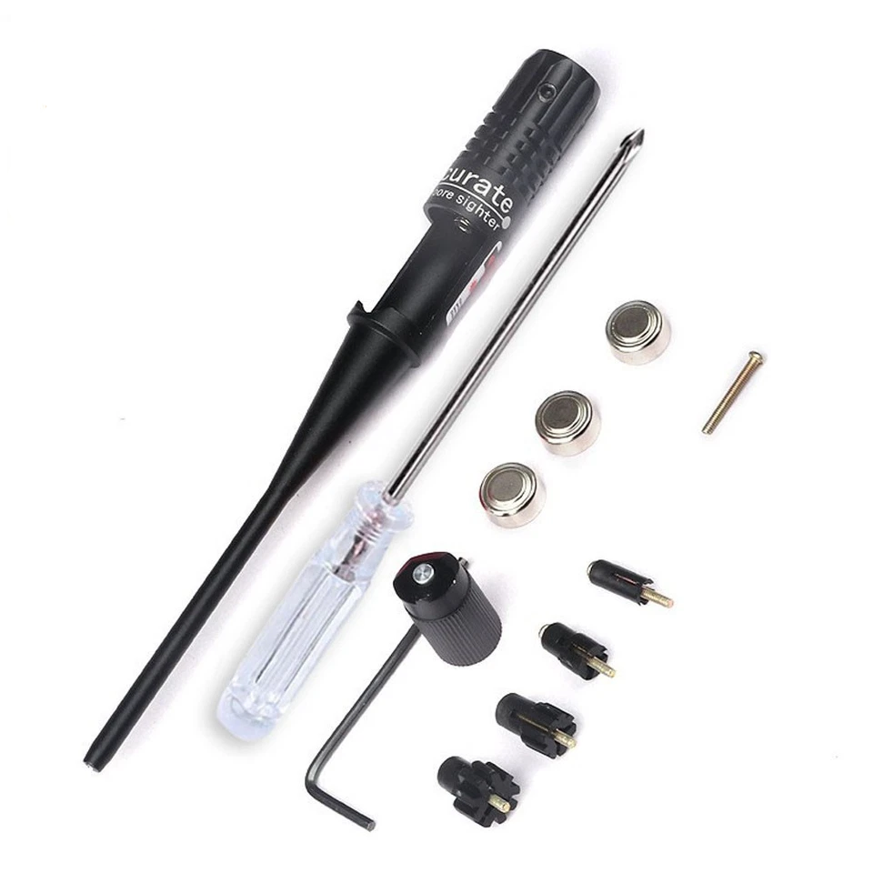 Laser Bore Sighter Boresighter Kit For .22 to .50 Caliber Scope w/ Battery Tool