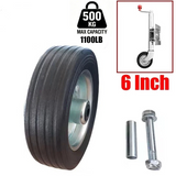 6" 150MM Heavy Duty 500KG 1100LB Solid Rubber Wheel for Jockey Wheel Replacement