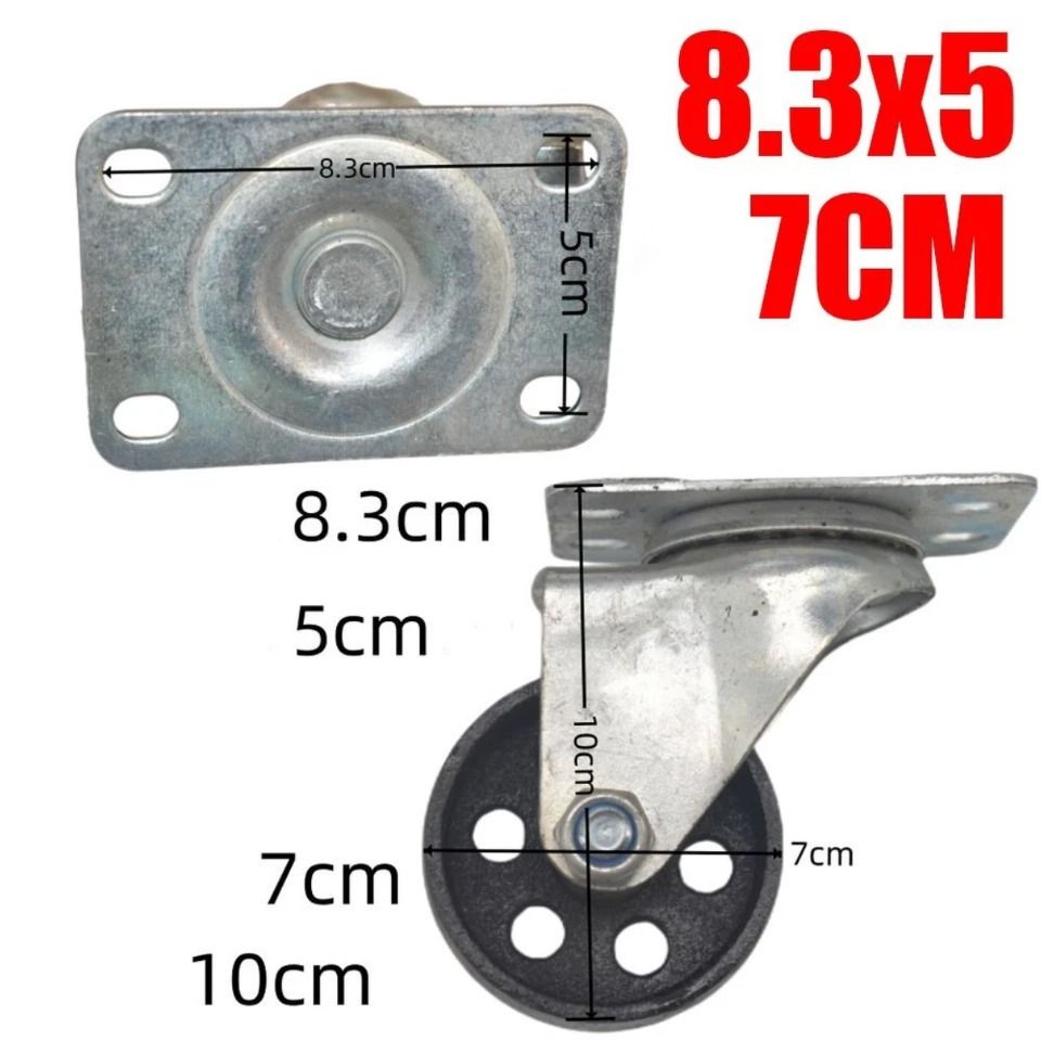 4x 2.8'' 70mm Heavy Duty Steel Castor Wheels Swivel Steel Caster Wheels 2000 Kg 8.3*5CM