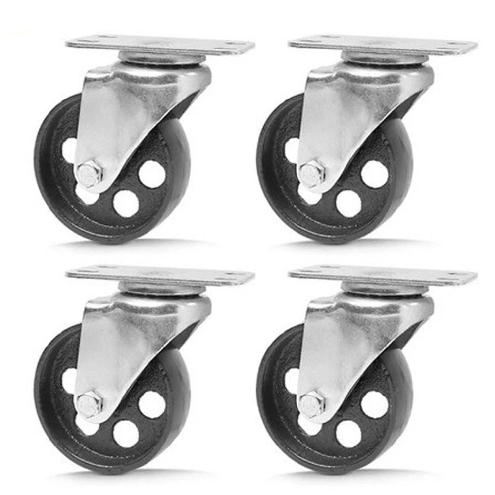 4x 3.5'' 85mm Heavy Duty Steel Castor Wheels Swivel Steel Caster Wheels 2000 Kg