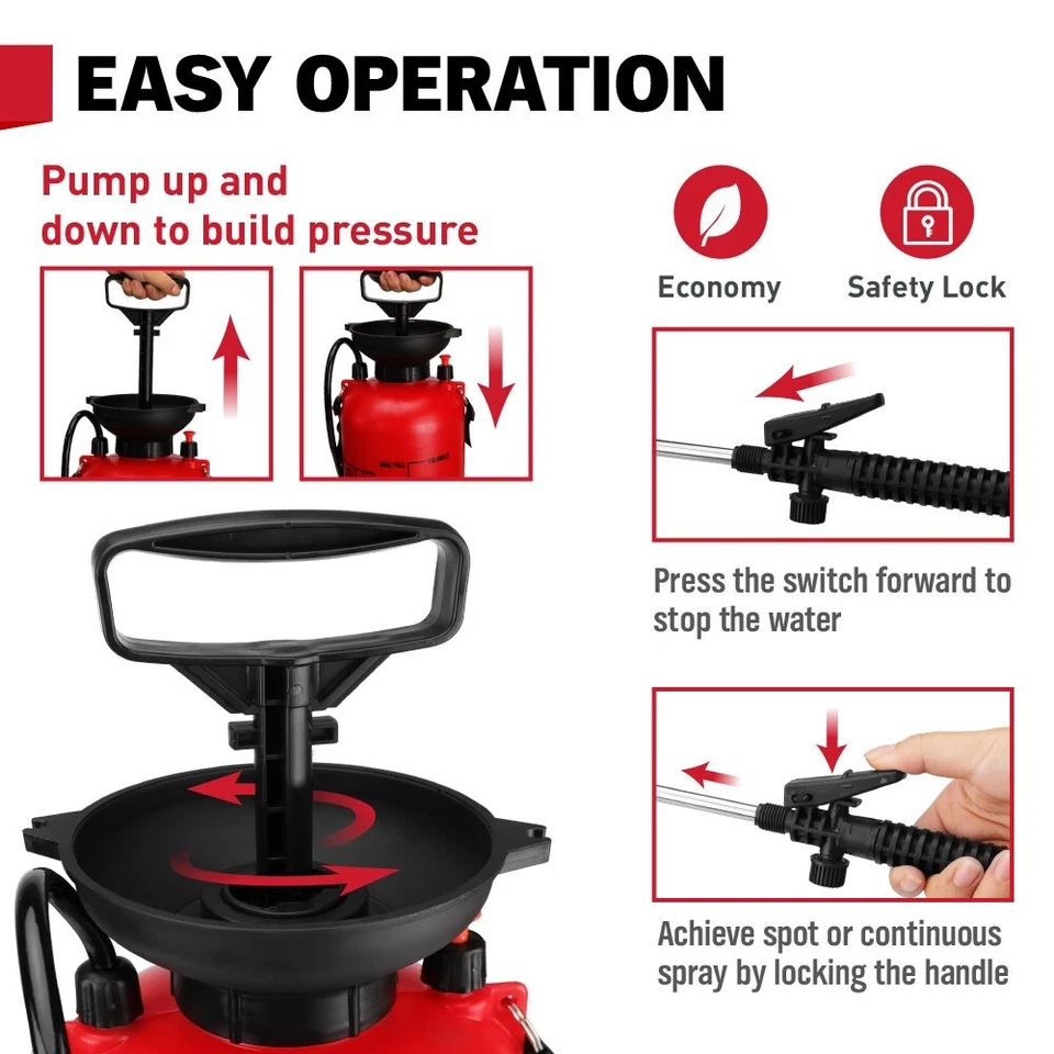 10L Garden Greens Pressure Sprayer Multi-Purpose Pressure Sprayer Farm Pesticide