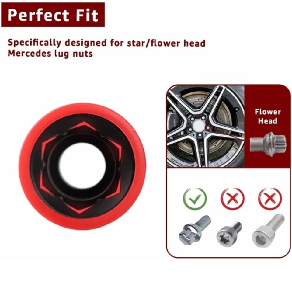 21MM Flower Profile Wheel Lug Deep Socket Mercedes-Benz Convex Head Remover