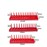 6Pcs Metric SAE Socket Tray Rack Holder Shelf Garage Organizer 1/4"/3/8"/1/2"
