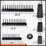 3Pcs Metric Socket Tray Rack Holder Shelf Garage Organizer 1/4"/3/8"/1/2"