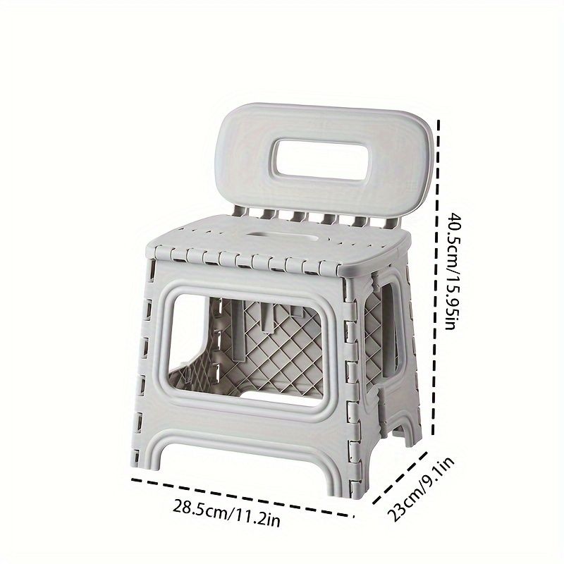 White folding plastic stool, stool with backrest, portable stool, durable stool, comfortable seating, extra seating, step stool, camping stool, Australian home, space-saving furniture