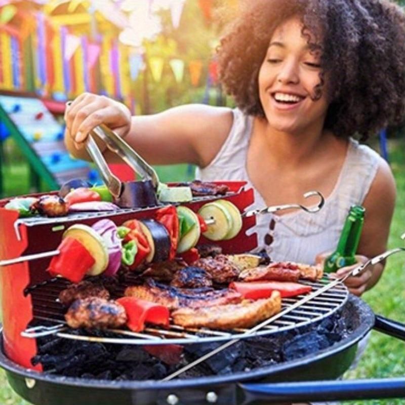BBQ skewer set, outdoor barbecue Australia, stainless steel skewers, wooden handle skewers, portable skewer set, kebab sticks, grilling accessories