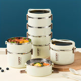 White stainless steel bento box, multi-layer lunch box, food storage container, Australian kitchenware, reusable lunch box, leak-proof food container