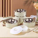 White stainless steel bento box, multi-layer lunch box, food storage container, Australian kitchenware, reusable lunch box, leak-proof food container