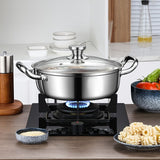 Silver double-layer hot pot, stainless steel hot pot, multi-flavor hot pot, kitchen utensil, durable hot pot, induction compatible hot pot, family dining gift