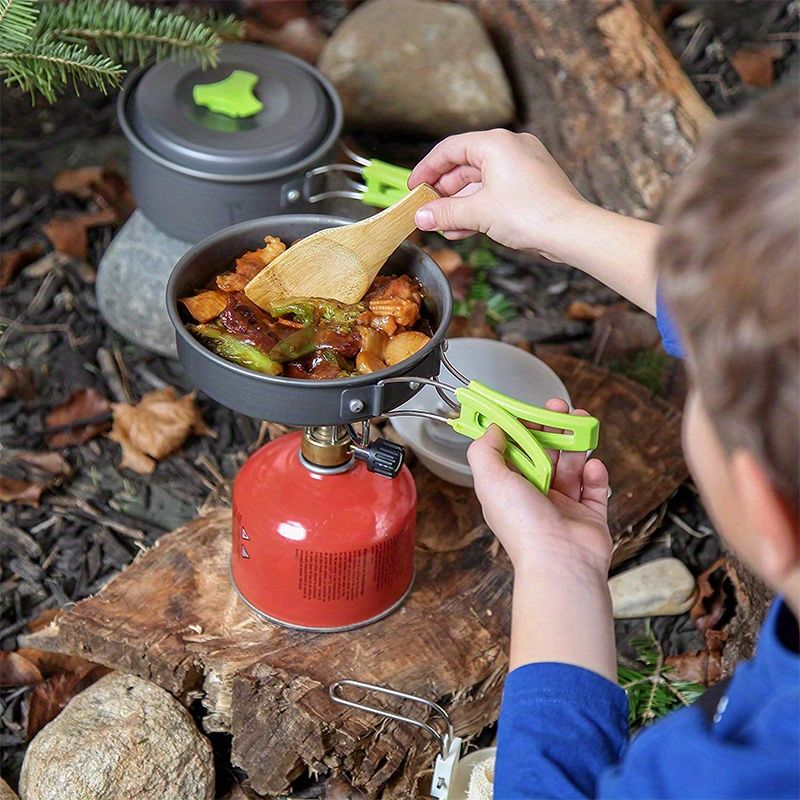 Black outdoor camping cookware, camping pots and pans, outdoor cooking utensils, compact cookware set, durable cookware, Australian camping gear, camp stove cookware, portable cooking set