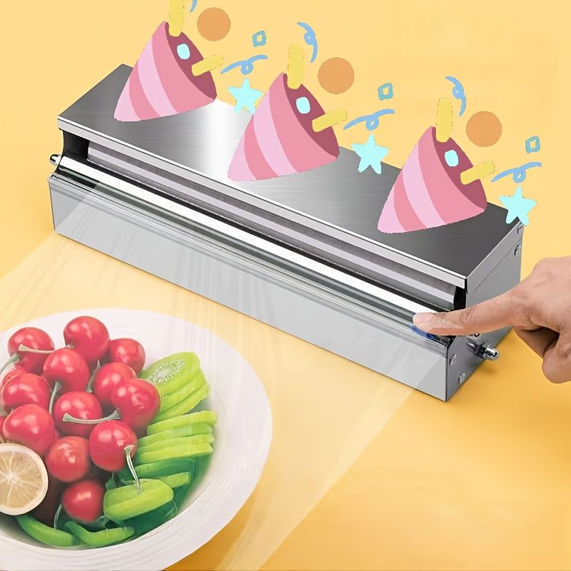 Silver Blue Stainless Steel Cling Wrap Dispenser, Kitchen Storage, Food Storage, Cling Wrap Holder, High-Quality Kitchen Accessory, Australian Kitchen, Wrap Dispenser