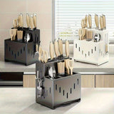 Gray kitchen knife storage rack, kitchen utensils organizer, knife holder, kitchen storage solution, high-quality kitchen rack, knife block organizer, countertop knife rack, Australian kitchen storage, kitchen tool organizer