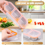 Silver 2PCS 3-in-1 snack containers, food storage containers, snack containers with lid, compartment snack containers, portion control containers, australian food storage, BPA-free snack boxes, lunchbox containers australia