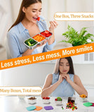 Silver 2PCS 3-in-1 snack containers, food storage containers, snack containers with lid, compartment snack containers, portion control containers, australian food storage, BPA-free snack boxes, lunchbox containers australia