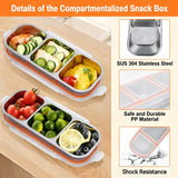 Silver 2PCS 3-in-1 snack containers, food storage containers, snack containers with lid, compartment snack containers, portion control containers, australian food storage, BPA-free snack boxes, lunchbox containers australia