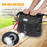 Black inflatable dry bag set, 25L dry bag, waterproof travel bag, inflatable waterproof bag, outdoor dry bag, camping gear, beach essentials, Australia travel accessories, water sports bag, dry bag 25 litre, cushioning dry bag, hiking bag