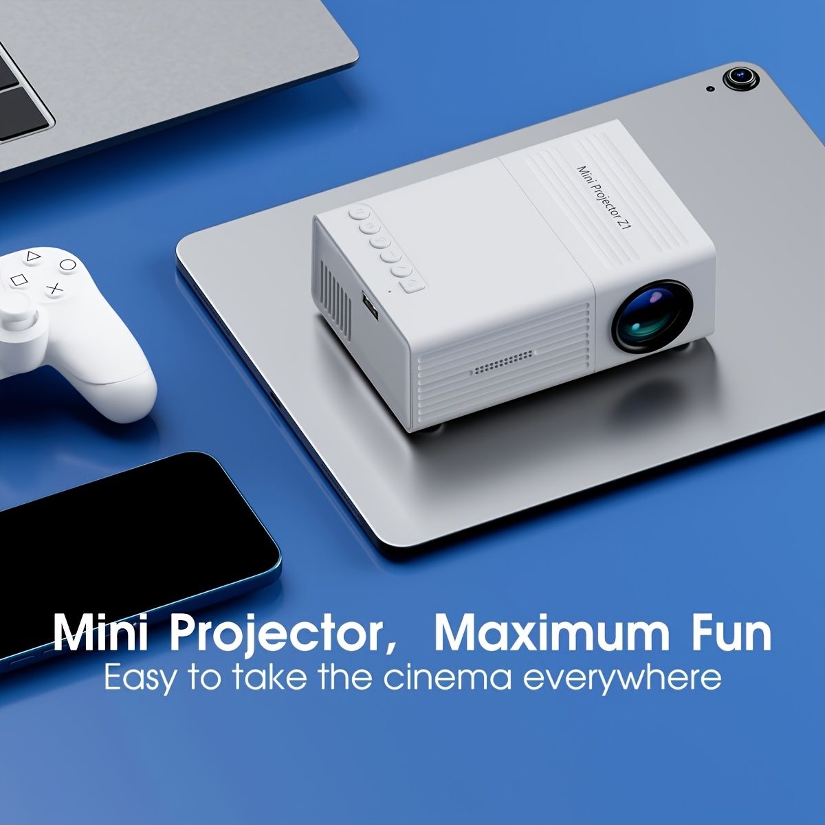 80-inch projector, LED projector, remote control projector, USB phone link projector, home entertainment projector