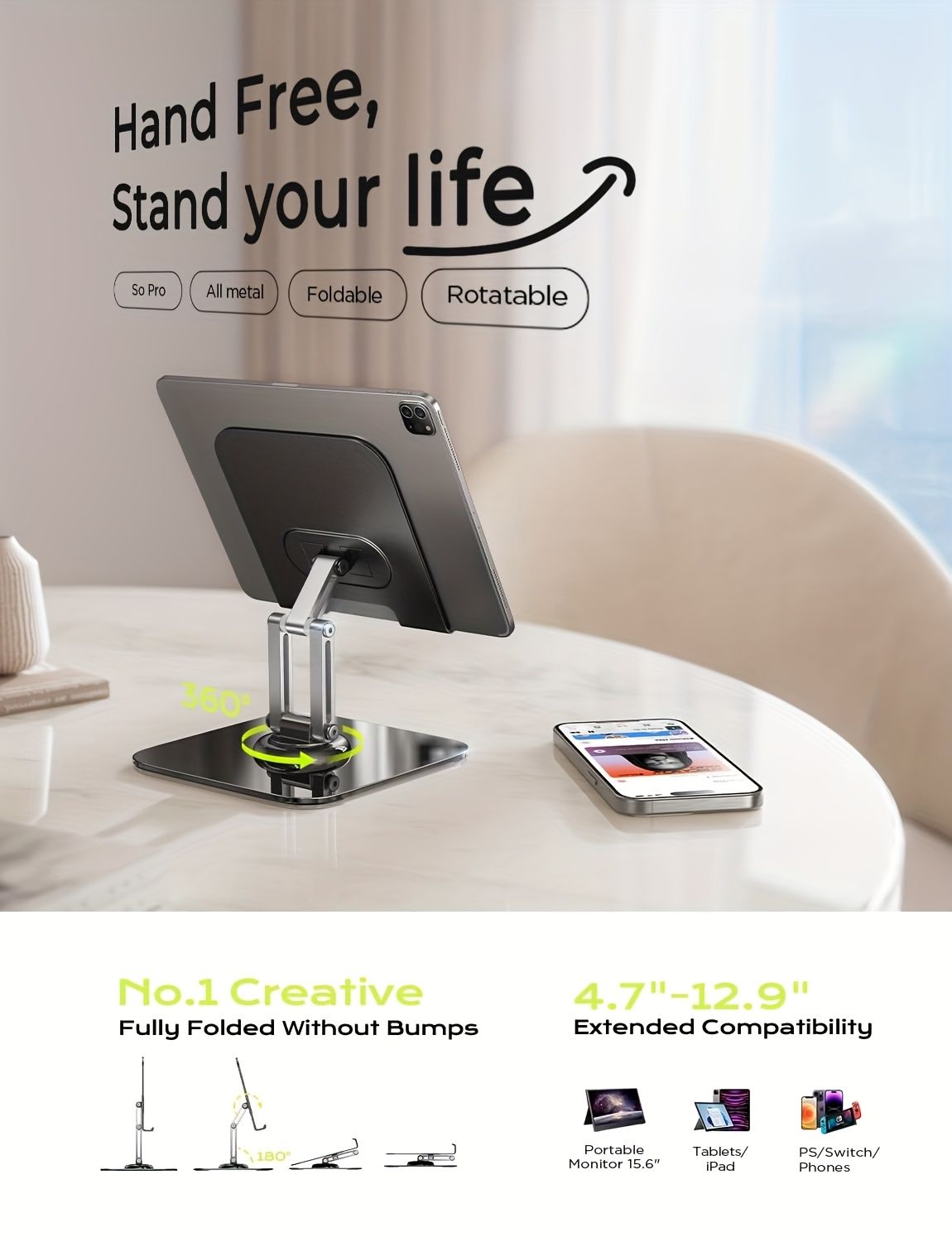 Black Silver laptop stand, 360 degree rotatable, ergonomic laptop stand, laptop accessories, adjustable laptop stand, laptop riser, workspace ergonomics, Australian market