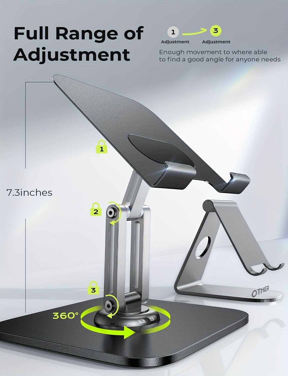 Black Silver laptop stand, 360 degree rotatable, ergonomic laptop stand, laptop accessories, adjustable laptop stand, laptop riser, workspace ergonomics, Australian market