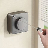 Gray Wall-Mounted Adjustable Clothes Hanger, Space-Saving Laundry Organizer