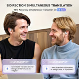 AI Translation Earbuds | Real-Time Translation for 144+ Languages | Smart Meeting Assistant | Secure and Private Design