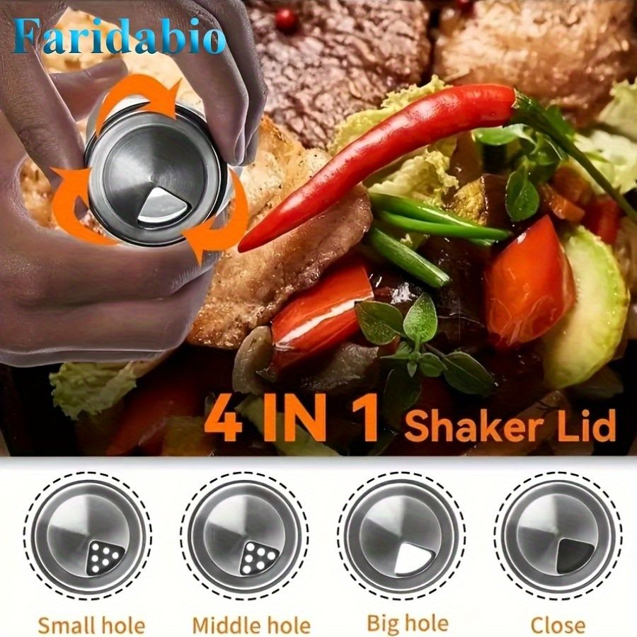 7 pieces rotating base spice dispenser, kitchen supplies, spice dispenser set, including salt, pepper and sugar dispenser - perfect for kitchen storage and organization