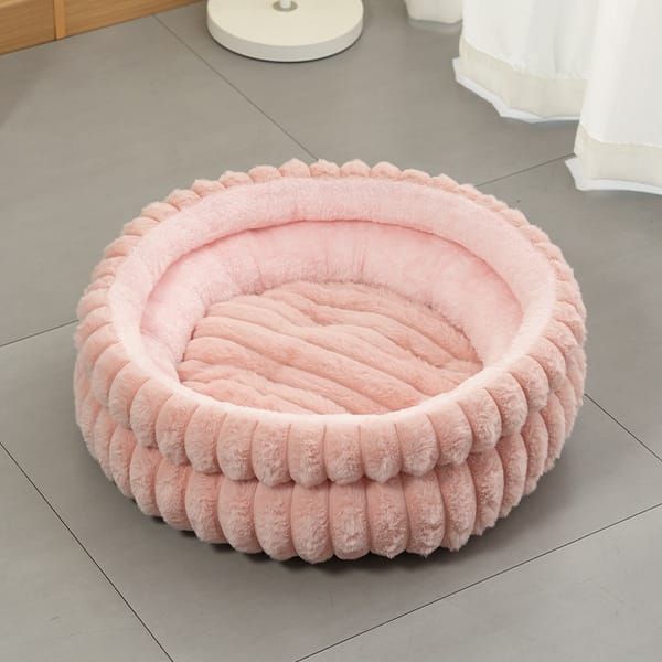 Grey Plush Cat Bed – Soft, Cozy & Durable Cat Furniture