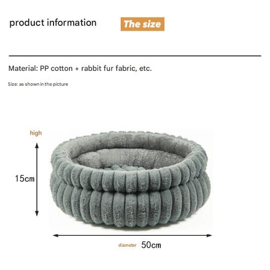 Grey Plush Cat Bed – Soft, Cozy & Durable Cat Furniture