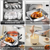 3 pieces/set Large stainless steel square food storage box with transparent lid - leak-proof, stackable, durable - perfect for camping, outdoor exploration and home use - perfect for storing meat, fruits