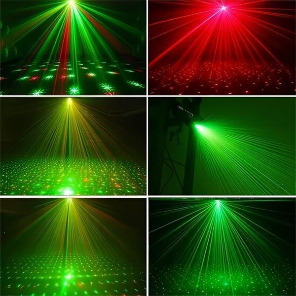 Laser Stage Lighting System with Remote, DMX, and RGB Effects