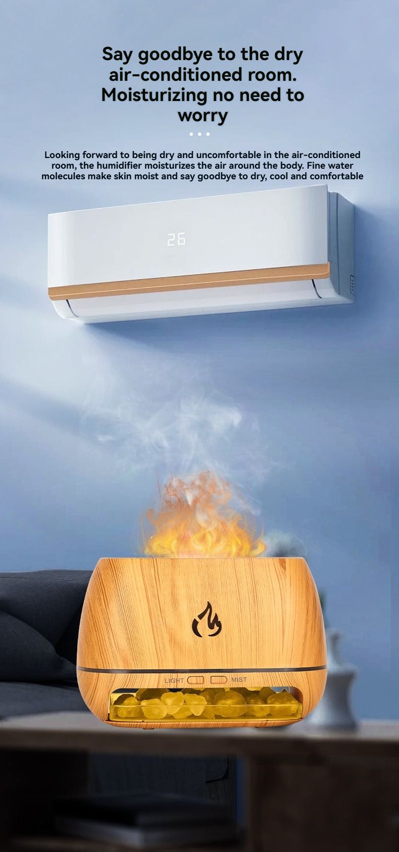 Black Aroma Diffuser with Himalayan Salt Stones